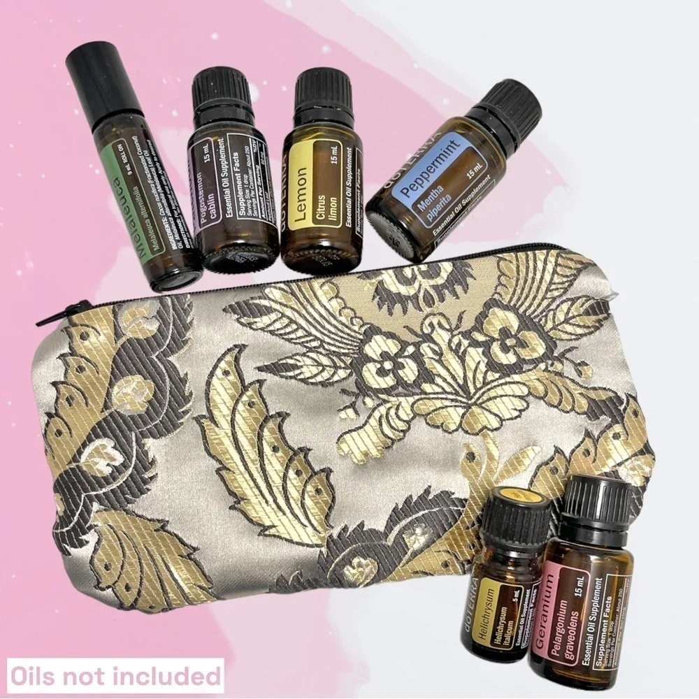 Essential Oil Waterproof- Gray Satin Paisley Print